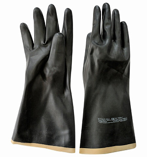 Перчатки резиновые кислотощелочестойкие КЩС Тип-1, К20/Щ20, размер 3 большой, АЗРИ шк. 91885
