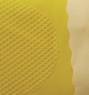 Перчатки латексные MANIPULA "Блеск", хлопчатобумажное напыление, размер 8-8,5 (M), желтые, L-F-01