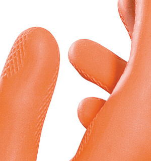 Перчатки латексные MAPA Industrial/Alto 299, хлопчатобумажное напыление, размер 9 (L), оранжевые