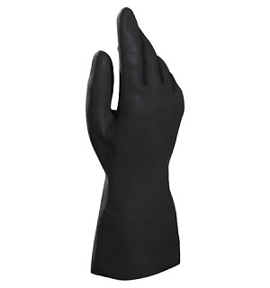 Перчатки латексные MAPA Alto Plus 260, хлопчатобумажное напыление, размер 7 (S), черные