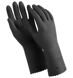 Перчатки латексные MANIPULA "КЩС-1", двухслойные, размер 9 (L), черные, L-U-03/CG-942