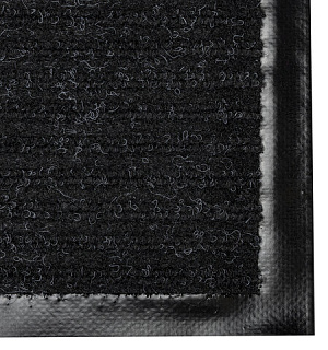 Коврик входной ворсовый влаго-грязезащитный LAIMA, 40х60 см, ребристый, толщина 7 мм, черный, 602863