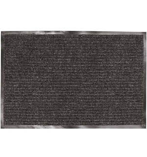 Коврик входной ворсовый влаго-грязезащитный LAIMA, 120х150 см, ребристый, толщина 7 мм, черный, 602877