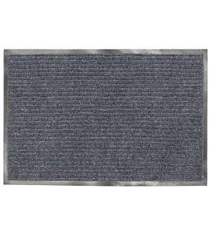 Коврик входной ворсовый влаго-грязезащитный LAIMA, 90х120 см, ребристый, толщина 7 мм, серый, 602872