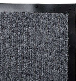 Коврик входной ворсовый влаго-грязезащитный LAIMA, 40х60 см, ребристый, толщина 7 мм, серый, 602861