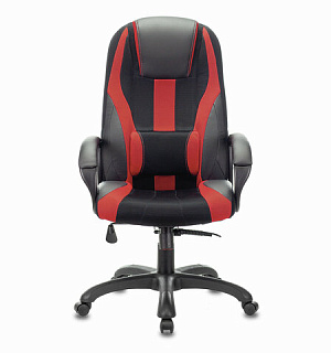 Кресло компьютерное BRABIX PREMIUM "Rapid GM-102", НАГРУЗКА 180 кг, экокожа/ткань, черное/красное, 532107