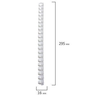 Пружины пластиковые для переплета, КОМПЛЕКТ 100 шт., 16 мм (для сшивания 101-120 л.), белые, BRAUBERG, 530815