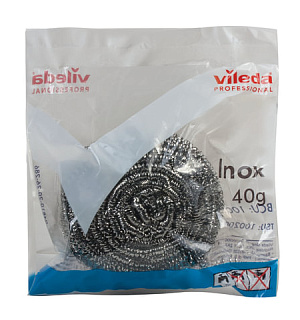 Губка металлическая VILEDA Professional "Инокс", для стойких загрязнений, нержавеющая сталь, вес 40 г, 100787