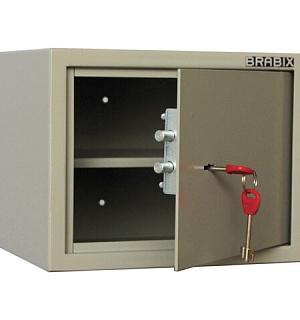 Сейф мебельный BRABIX "D-24m", 240х310х260 мм, 7 кг, ключевой замок, крепление к стене, 291162
