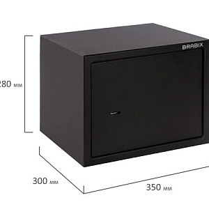 Сейф мебельный BRABIX "SF-280KL", 280х350х300 мм, ключевой замок, черный, 291148, S103BR212314