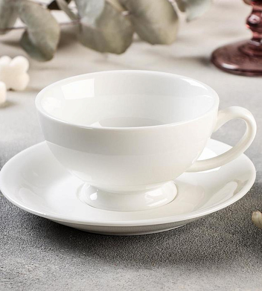 Чайная пара Magistro «Бланш»: чашка 250 мл, блюдце d=15,5 см