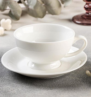 Чайная пара Magistro «Бланш»: чашка 250 мл, блюдце d=15,5 см