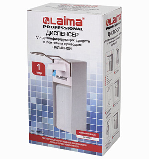 Дозатор локтевой для дезинфицирующих средств для рук и антисептика LAIMA, 1 л, с еврофлаконом, 605707