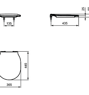 Сиденье и крышка Ideal Standard CONNECT AIR E036601, тонкое, дюропласт, микролифт, съёмное