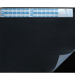 Коврик на стол DURABLE 52х65см черный с прозрачным листом, с календ 7204-01