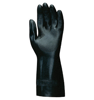 Перчатки латексно-неопреновые MAPA Technic/UltraNeo 420, хлопчатобумажное напыление, размер 10 (XL), черный