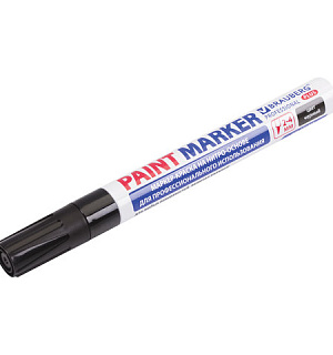 Маркер-краска лаковый (paint marker) 4 мм, ЧЕРНЫЙ, НИТРО-ОСНОВА, алюминиевый корпус, BRAUBERG PROFESSIONAL PLUS, 151445