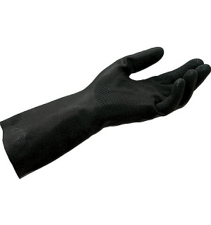 Перчатки латексно-неопреновые MAPA Technic/UltraNeo 401, хлопчатобумажное напыление, размер 7 (S), черные