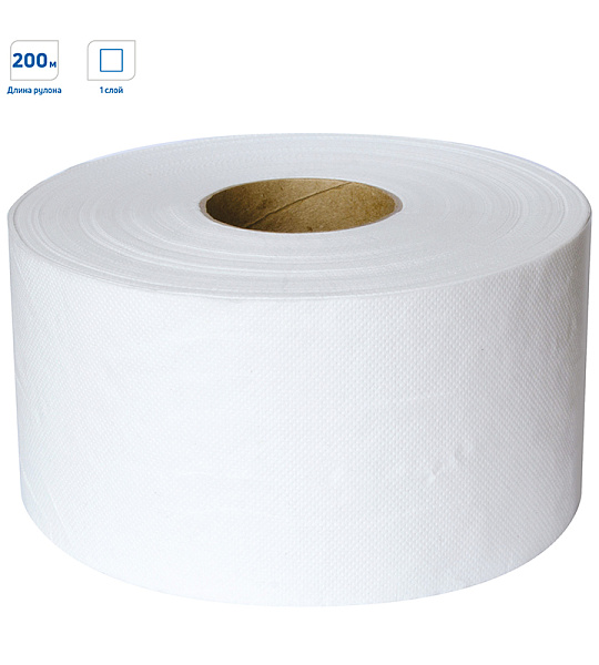 Бумага туалетная OfficeClean Professional(T2), 1-слойная, 200м/рул, белая