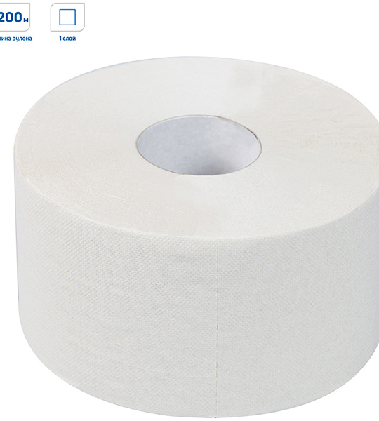 Бумага туалетная OfficeClean Professional(T2), 1-слойная, 200м/рул, цвет натуральный