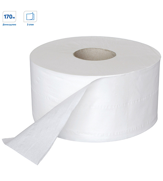 Бумага туалетная OfficeClean Professional(T2), 2-слойная, 170м/рул, белая