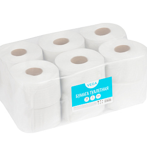 Бумага туалетная Vega Professional, 1-сл., 130м/рул., цвет натуральный