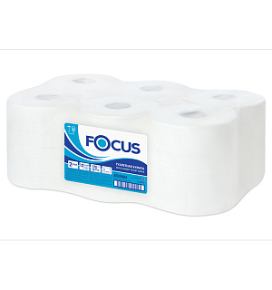 Бумага туалетная Focus Mini Jumbo (T2), 2 слойн, 170м/рул, тиснение, белая