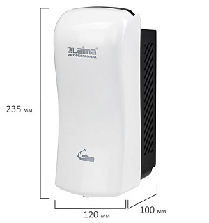 Дозатор для мыла-пены LAIMA PROFESSIONAL ORIGINAL, НАЛИВНОЙ, 0,8 л, белый, ABS-пластик, 605776
