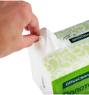 Полотенца бумажные лист. OfficeClean Professional(V-сл), 2-слойные, 200л/пач, 21*21,6см, белые, soft pack, целлюлоза
