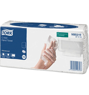 Полотенца бумажные лист. Tork "Advanced"(С-сл)(H3), 2-слойные, 120л/пач, 24*27,5см, белые