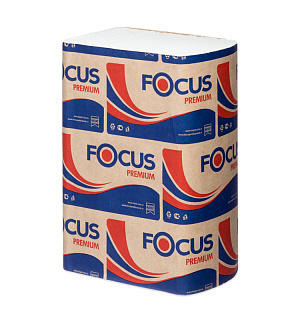 Полотенца бумажные лист. Focus (Z-сл) 2-слойные, 200л/пач. 20*24см, белые