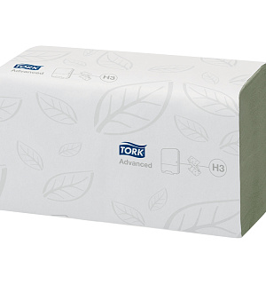 Полотенца бумажные лист. Tork "Advanced"(ZZ-сл)(Н3), 2-слойные, 250л/пач, 23*24,8см, зеленые