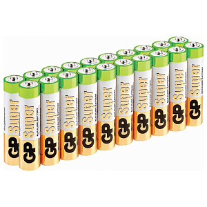 Батарейки GP Super, AA (LR6,15А), алкалиновые, пальчиковые, КОМПЛЕКТ 20 шт, 15A-2CRVS, GP 15A-2CRVS20