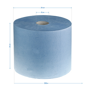 Протирочная бумага в рулонах OfficeClean Professional (W1) 2-слойная, 350м/рул, 24*30см, синяя люкс