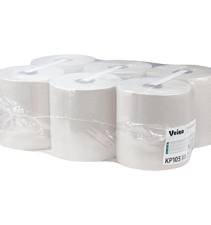 Полотенца бумажные с центральной вытяжкой 300 м, VEIRO (Система M2) BASIC, 1-слойные, цвет натуральный, КОМПЛЕКТ 6 рулонов, KP105