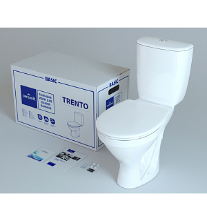 Унитаз компакт Cersanit TRENTO TR011 3/6 с крышкой термопласт, Lifting, белый