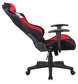 Кресло компьютерное BRABIX "GT Racer GM-101", подушка, ткань, черное/красное, 531820