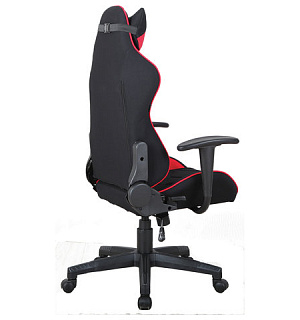 Кресло компьютерное BRABIX "GT Racer GM-101", подушка, ткань, черное/красное, 531820