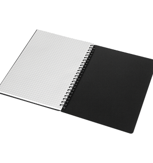 Тетрадь 60л. А5 клетка на гребне OfficeSpace "Base", пластиковая обложка, черная