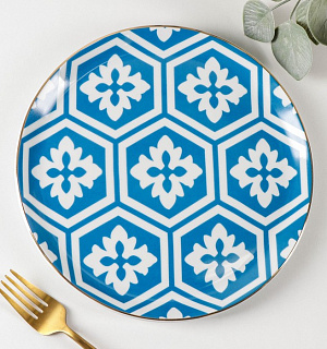 Тарелка обеденная Morocco, d=24 см, цвет голубой