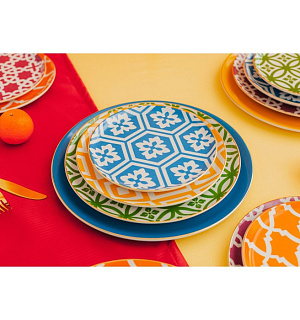 Тарелка обеденная Morocco, d=24 см, цвет голубой