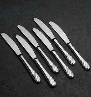 Набор ножей столовых «Юлия Высоцкая», h=22 см, 6 шт, цвет серебряный