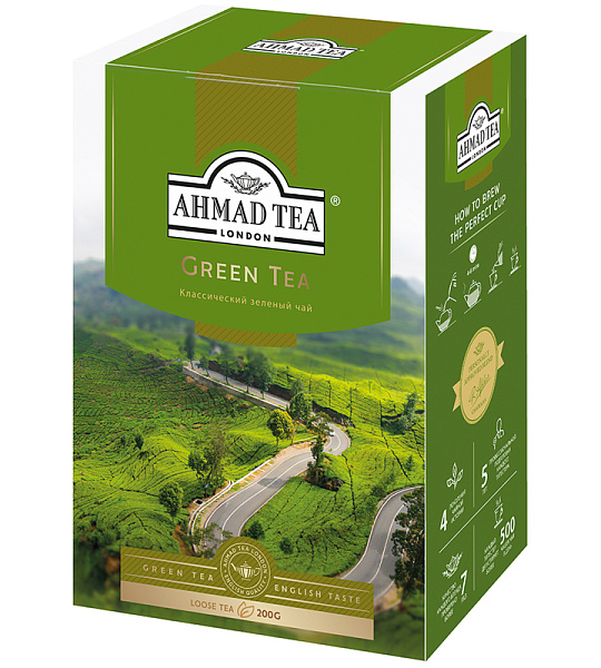 Чай Ahmad Tea "Green Tea", зеленый, листовой, 200г