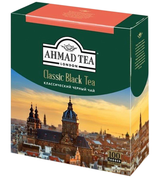 Чай Ahmad Tea "Классический", черный, 100 пакетиков по 2г