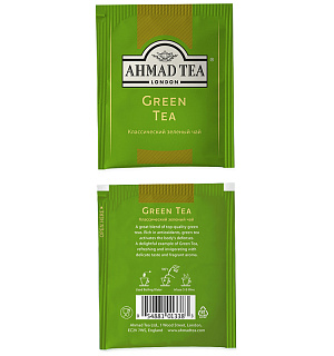 Чай Ahmad Tea "Green Tea", зеленый, 100 фольг. пакетиков по 2г