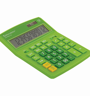 Калькулятор настольный BRAUBERG EXTRA-12-DG (206x155 мм), 12 разрядов, двойное питание, ЗЕЛЕНЫЙ, 250483