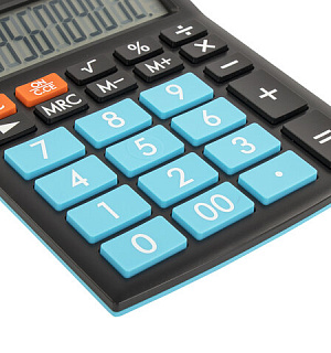 Калькулятор настольный BRAUBERG ULTRA COLOR-12-BKBU (192x143 мм), 12 разрядов, двойное питание, ЧЕРНО-ГОЛУБОЙ, 250497