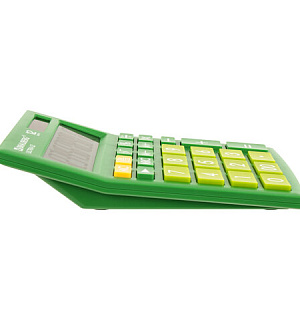 Калькулятор настольный BRAUBERG ULTRA-12-GN (192x143 мм), 12 разрядов, двойное питание, ЗЕЛЕНЫЙ, 250493