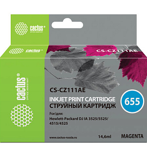 Картридж струйный CACTUS (CS-CZ111AE) для HP Deskjet I3525/5525/4515/4525, пурпурный