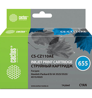 Картридж струйный CACTUS (CS-CZ110AE) для HP Deskjet I3525/5525/4515/4525, голубой